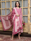 Ethnic Motifs Printed Pure Cotton Kurta with Trousers & Dupatta