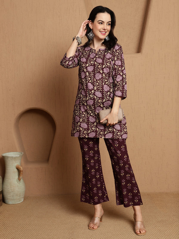 Tavisa Dark Brown Pure Cotton Co-ord Set