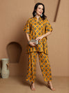 Abstract Printed Pure Cotton Tunic & Trousers Co-ord Set