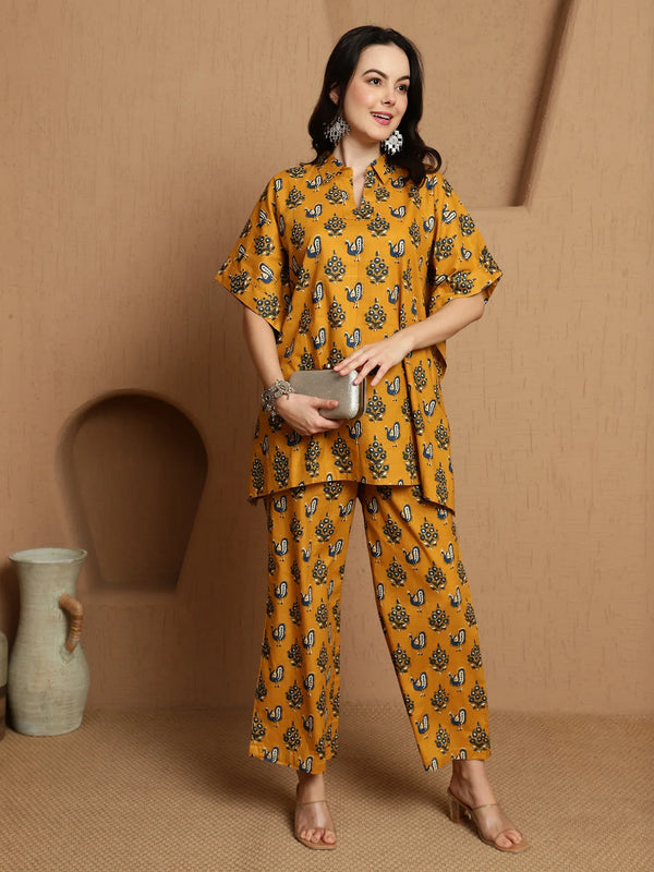 Abstract Printed Pure Cotton Tunic & Trousers Co-ord Set - BANDIA