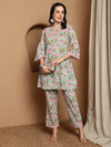 Turia Grace Floral Printed Top & Trouser Co-Ord Set