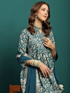 Marine Whisper Printed Cotton Kurta Set