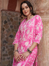 Ethnic Motifs Printed Sequined Pure Cotton Kurta with Trousers & Dupatta