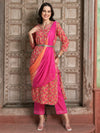 Floral Printed Gotta Patti Pure Cotton Straight Kurta with Trousers & Dupatta
