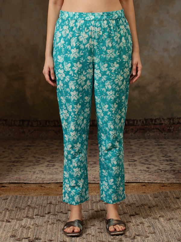 Aarini Printed Pure Cotton Tunic & Trousers Co-ord Set