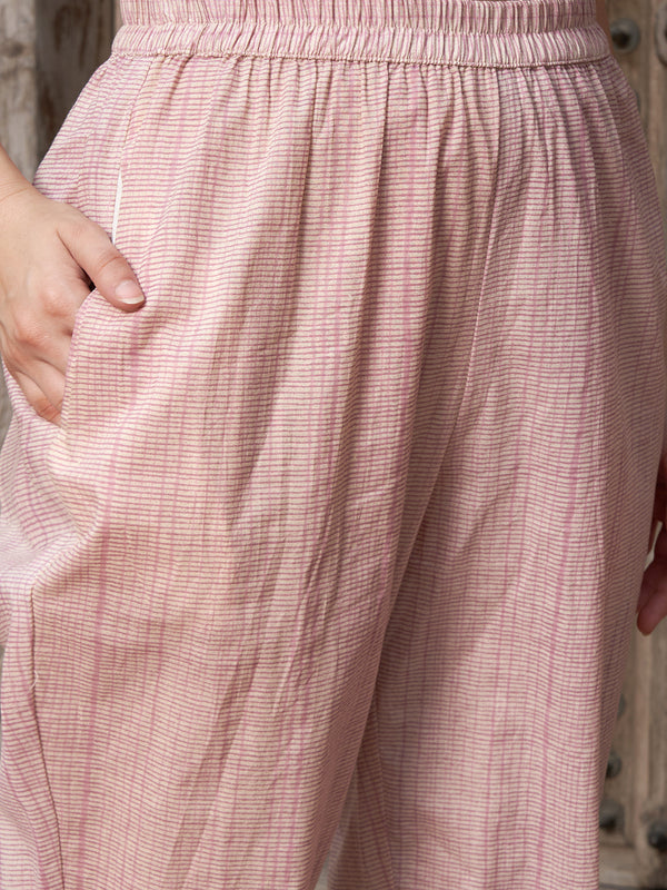 Mauve coloured Floral Printed Pure Cotton Kurta with Churidar & With Dupatta