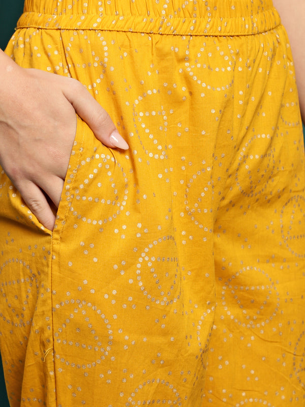 Sun Drape Printed & Embroidered Straight Kurta With Trouser & Dupatta Set