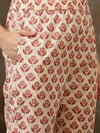 Amaira Floral Printed Straight Pure Cotton Kurta Set with Trousers & Dupatta - BANDIA