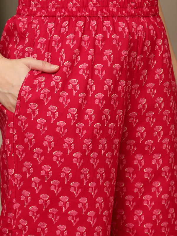 Sarini Printed Pure Cotton Tunic & Trousers Co-ord Set