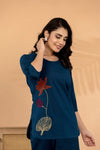 Ocean Grace – Cotton Flex Floral Embroidered Co-Ord Set