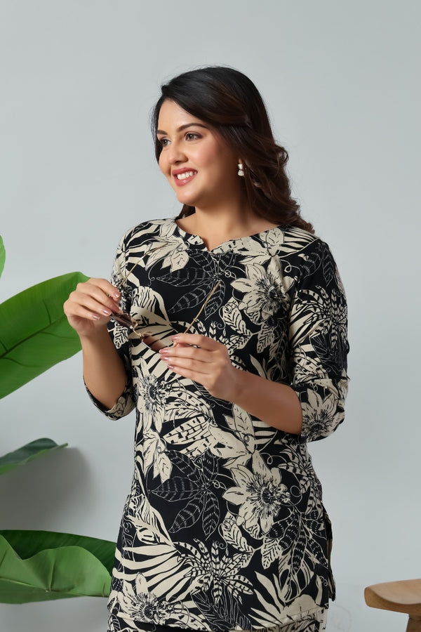 Noir Palm Luxe Co-Ord Set