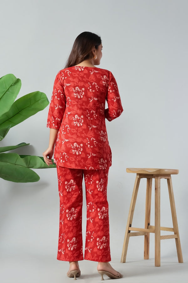 Scarlet Bloom Premium Co-Ord Set