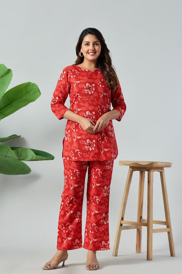 Scarlet Bloom Premium Co-Ord Set