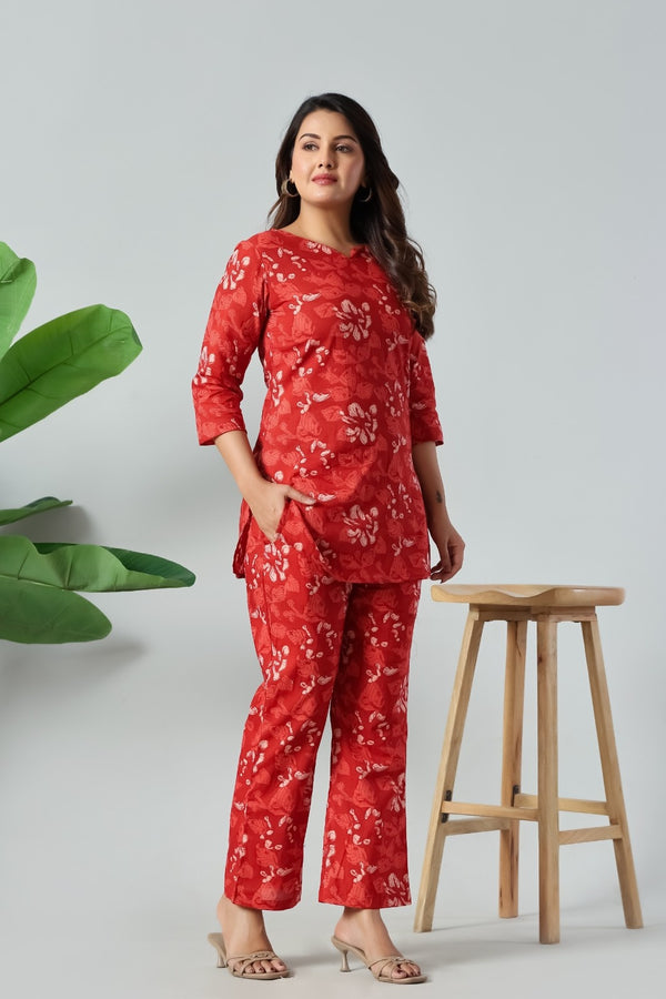 Scarlet Bloom Premium Co-Ord Set