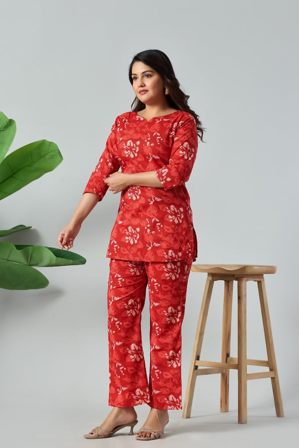 Scarlet Bloom Premium Co-Ord Set
