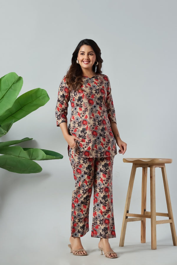 Beige Rosewood Premium Co-Ord Set