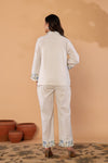 Celeste Bloom – Premium Cotton Flex Embroidered Shirt & Pant Co-Ord Set