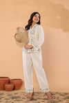 Celeste Bloom – Premium Cotton Flex Embroidered Shirt & Pant Co-Ord Set