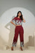 Maroon Floral Printed Co-ord Set for Women – Crop Top & Pants
