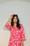 Pink Floral Co-Ord Set for Women – Casual Cotton Lounge Wear