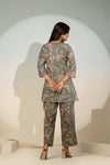Women’s Teal Floral Co-Ord Set – Printed