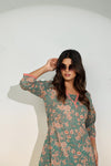 Women’s Teal Floral Co-Ord Set – Printed