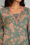 Women’s Teal Floral Co-Ord Set – Printed