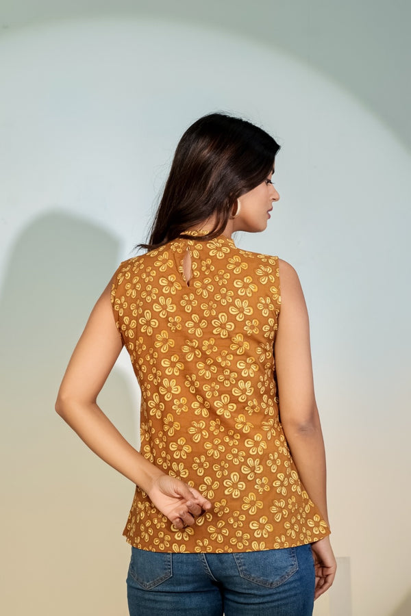 Golden Meadow Peplum Top