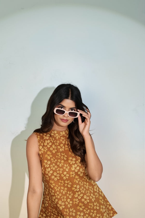 Golden Meadow Peplum Top
