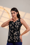 Midnight Bloom Cotton Top