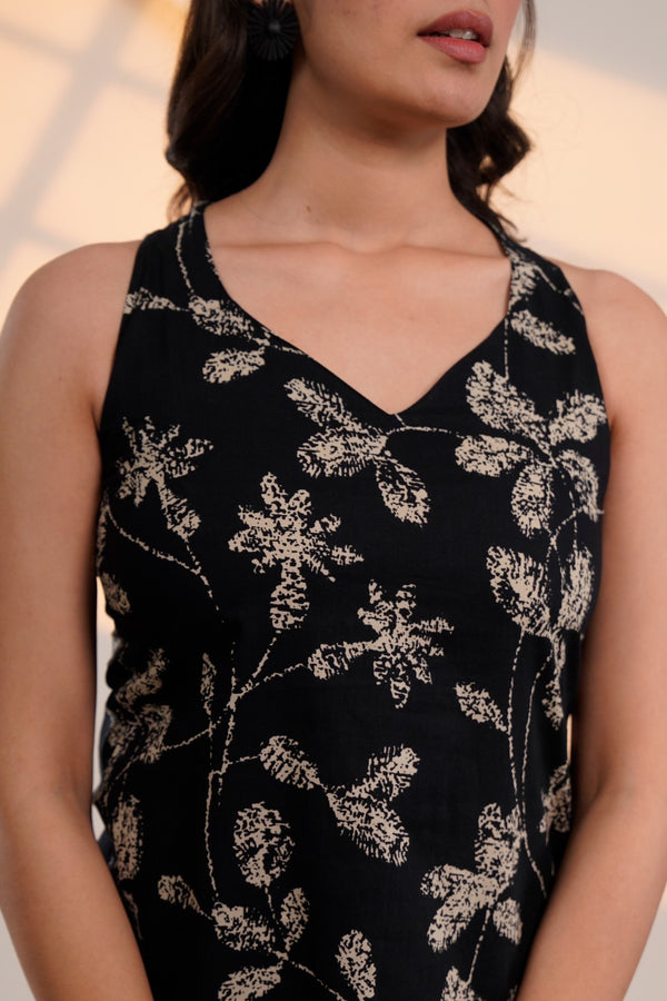 Midnight Bloom Cotton Top