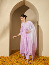 Floral Embroidered V Neck Kurta Set With Dupatta