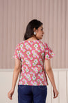 Pink Daisy Floral Printed Top