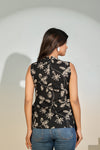 Black Floral Sleeveless Top