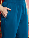 Azure Grace Blue Embroidered Rayon Kurta Pant with Dupatta SetEthnic Wear for Women