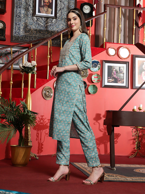 Ocean Mist Kurta Pant Dupatta Set
