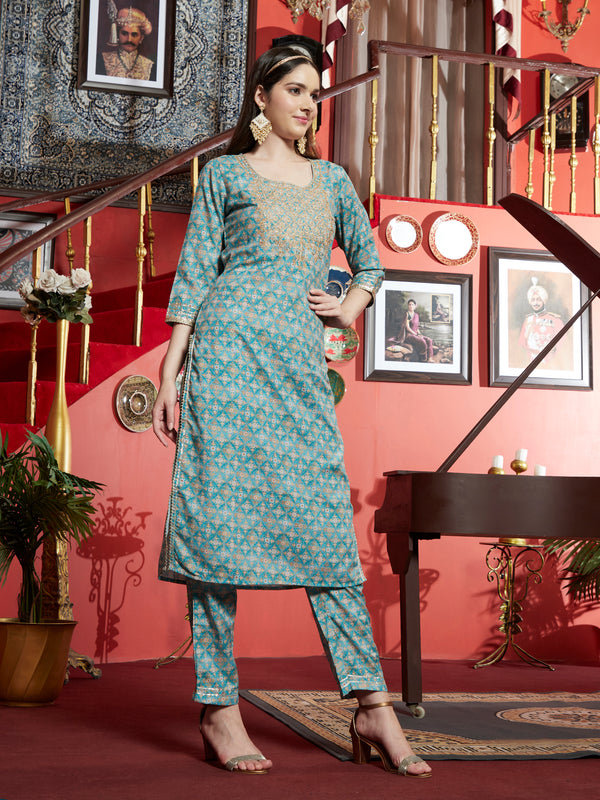 Ocean Mist Kurta Pant Dupatta Set