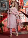 Lavender WhisperSilk Blend Kurta Pant with Dupatta Set