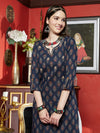 Twilight Bloom Printed Cotton Kurta
