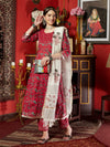 Maroon Cotton Printed Anarkali Kurta Pant with Dupatta Set Ethnic Wear for Women