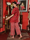 Crimson Trail Floral Printed Cotton Co-ord Set for Women Elegant Everyday Wear