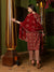 Crimson Canvas Abstract Printed Maroon Kurta Pant with Dupatta SetEthnic Wear for Women