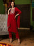 Crimson Aura Embroidered Kurta Pant with Dupatta Set Ethnic Wear for Women