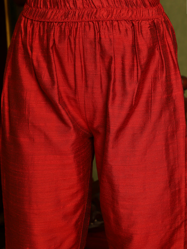 Garnet Grace Silk Blend Kurta Pant with Dupatta Set