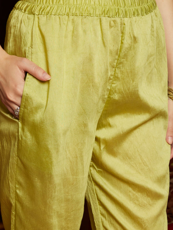 Mystic Yellow Floral Printed Kurta Pant with Dupatta Set Ethnic Wear for Women