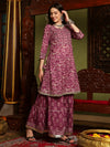 Royal Orchid Purple Kurta Sharara with Dupatta Set