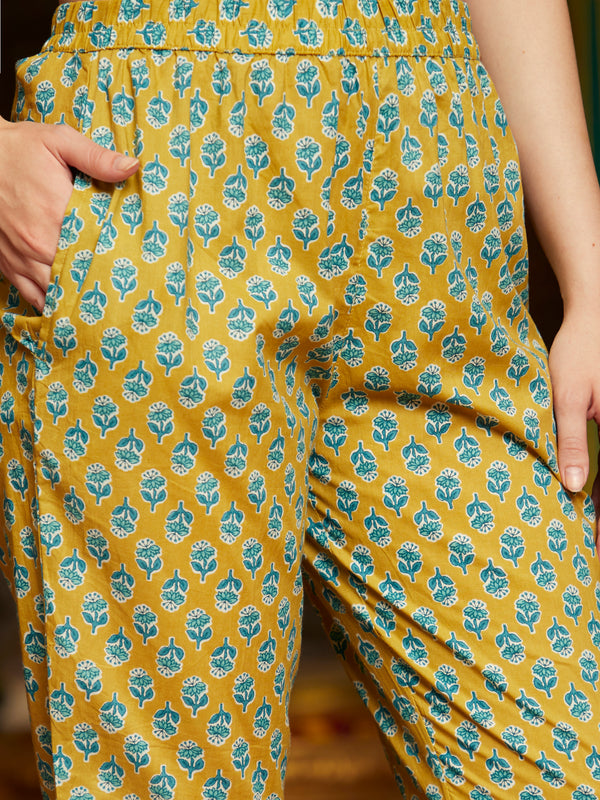 Whispering Meadows Printed Kurta Pant Dupatta Set