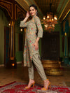 Sage SymphonyGreen Cotton Printed Kurta Pant Dupatta Set