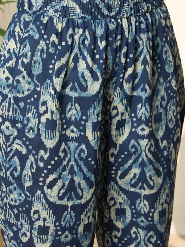 Ishya Blue Pure Cotton Co-ord Set with Top & Trousers