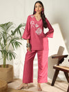 Zahira Floral Embroidered Co-Ord Set with Top & Trousers
